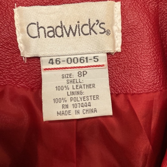 Red leather blazer/jacket. - Picture 3 of 8